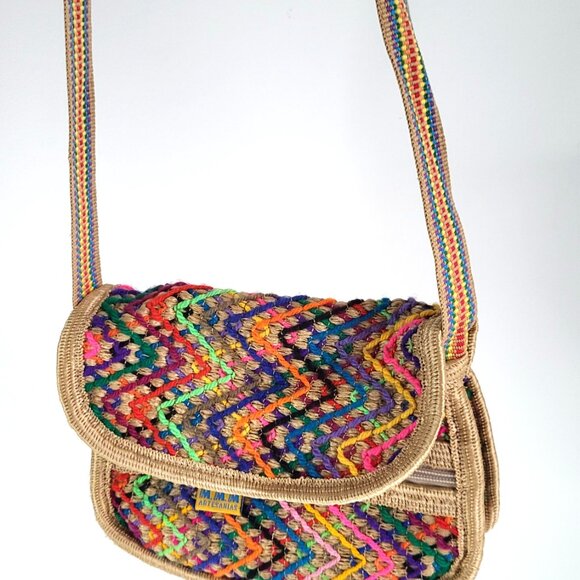 M.M.M Artesanías Multicolor Woven Crossbody Bag I Boho Festival Hippie Style - Picture 6 of 6
